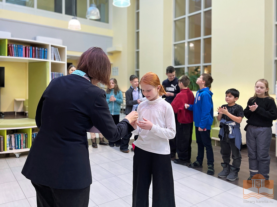 Четвероклассники школы № 20 в Национальной библиотеке Карелии